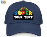 Customised Super Baseball Cap, Retro Costume Cosplay Unisex Adult Cap, Custom Text Party Gamer Cap, Personalised Name Text Trendy Cap