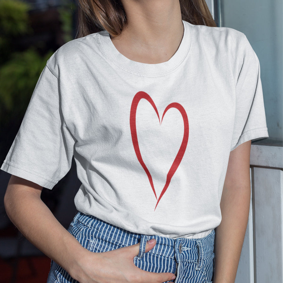 Love Heart Symbol T-shirt Cute Girls Top Yoga Spiritual Hearts Fashion Women Tee