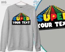 Super Retro Video Game Custom Text Sweatshirt, Console Gaming Fan Dad Father's Day Personalised Thank you Gift For Daddy Grandpa