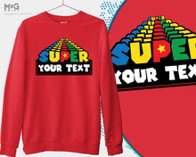 Super Retro Video Game Custom Text Sweatshirt, Console Gaming Fan Dad Father's Day Personalised Thank you Gift For Daddy Grandpa