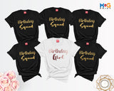 Custom Birthday T-shirts, PERSONALISED Group Birthday Party Gift, Personalised Group Tops, Birthday Squad Matching T-Shirts Unisex Adults