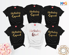 Custom Birthday T-shirts, PERSONALISED Group Birthday Party Gift, Personalized Group Tops, Birthday Squad Matching T-Shirts Unisex Adults