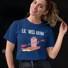 Women's Kayaking T-shirt Funny Lil Miss Kayak Shirt Boat Rowing Water Sport Gift