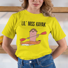 Women's Kayaking T-shirt Funny Lil Miss Kayak Shirt Boat Rowing Water Sport Gift