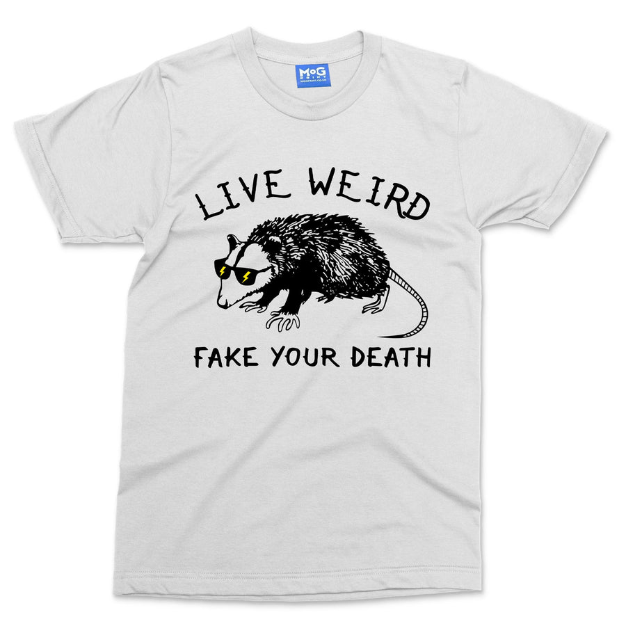 Possum Live Weird Fake Your Death T Shirt Funny Spirit Animal Opossum Rat Tee