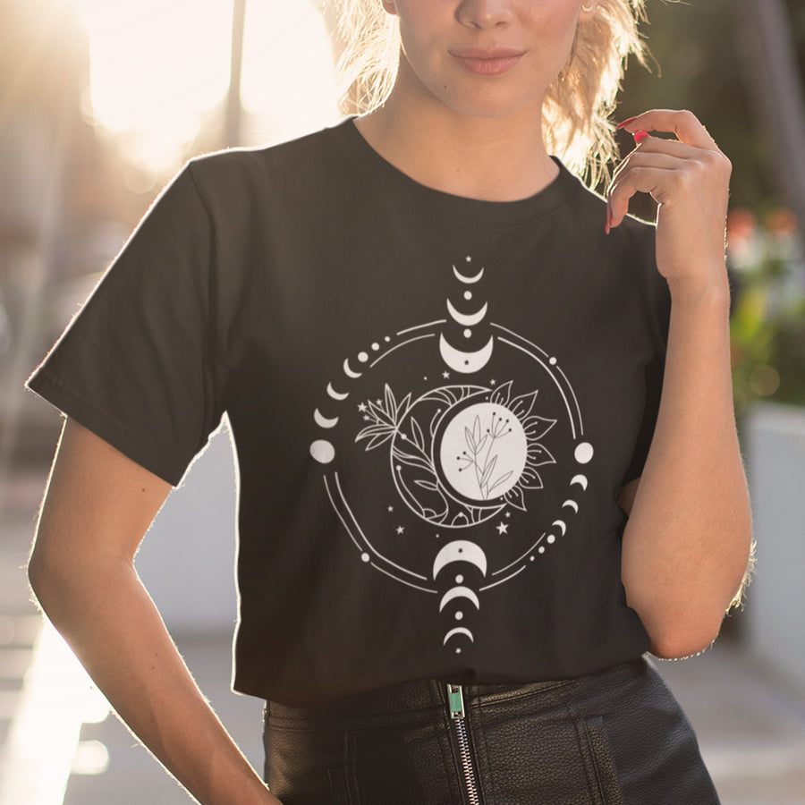 Mystic Moon T-shirt Women Trending Fashion Clothing Mysterious Graphic Tee Gift