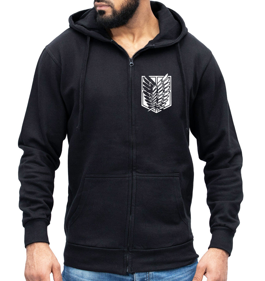 Survey Corps AOT logo Zipped Hoodie Attack on Titan Anime Manga Gift - Unisex Jumper