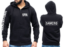 SAMCRO Logo Zipped Hoodie Sons of Anarchy Inspired Motorcycle Chopper Biker Jumper