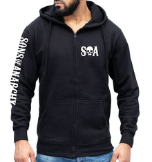SAMCRO Logo Zipped Hoodie Sons of Anarchy Inspired Motorcycle Chopper Biker Jumper