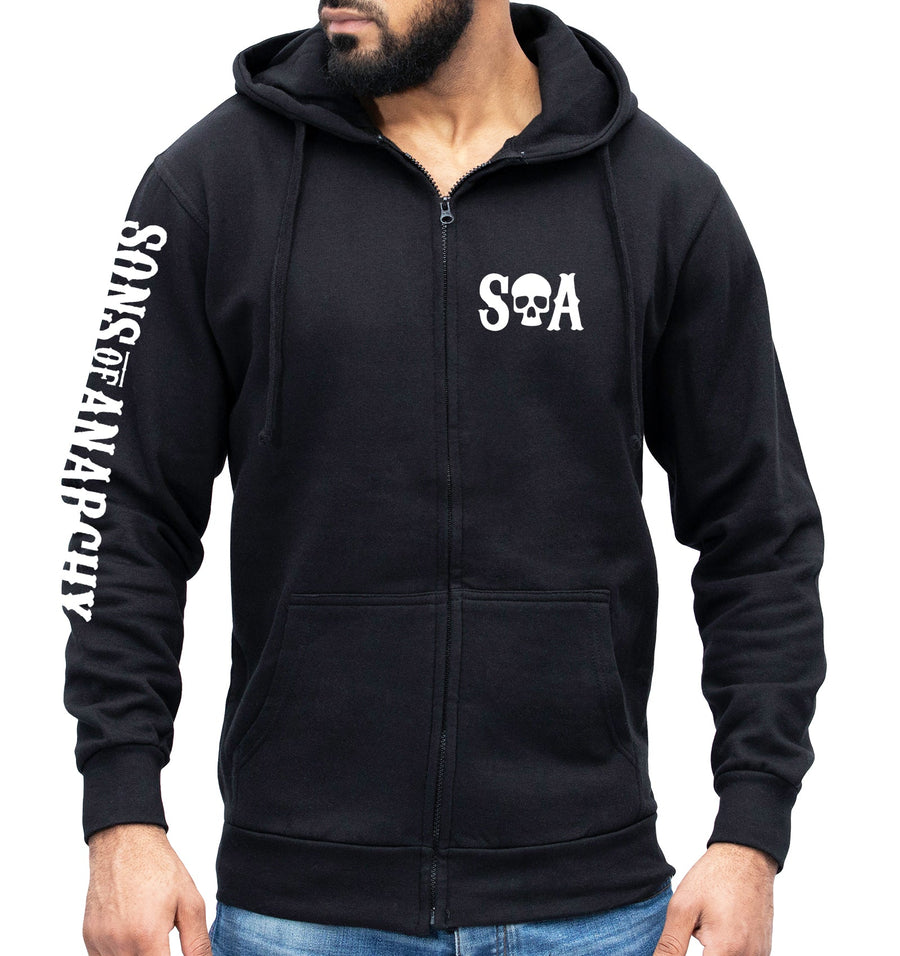 SAMCRO Logo Zipped Hoodie Sons of Anarchy Inspired Motorcycle Chopper Biker Jumper