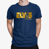 Elvis Presley Inspired Gold Print T-shirt King of Rock and Roll Classic Vintage Singer Top