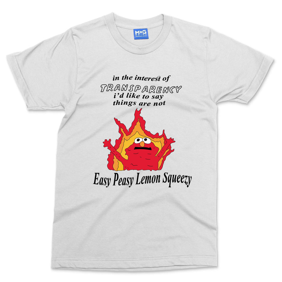 Not So Easy Peasy Lemon Squeezy T-shirt Funny Hilarious Slogan Monster Joke Tee