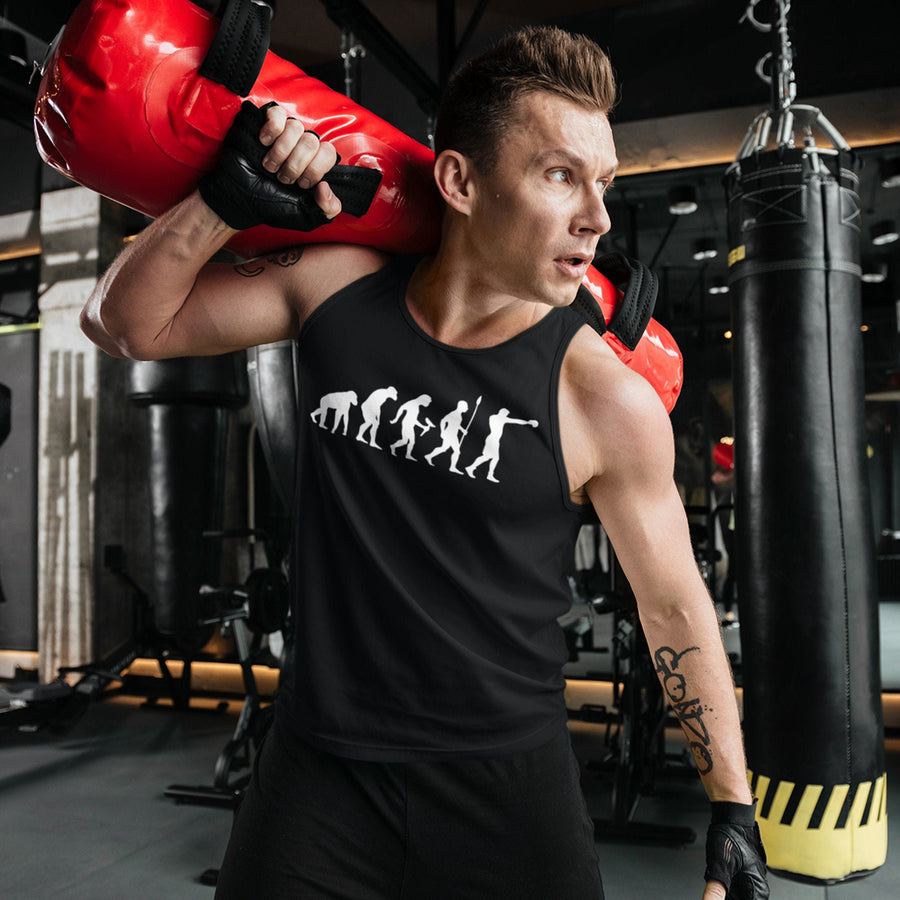 Boxing Evolution Vest, Funny Boxing Vest, Fighter Gift, Gift for Boxer, Boxing Lover, Boxing Gifts, Gift Shirt For Him Tank Top