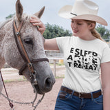 Eat Sleep Ride Repeat Shirt, Women's Horseback Riding Tee, Horse Rider Gift Shirt, Unisex Tee for All Sizes