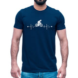 Heart Beat Pulse Bicycle T-shirt Mountain Cycling Rider Biker Marathon Grand Tour BMX Hill Stunt Gift For Him Tee