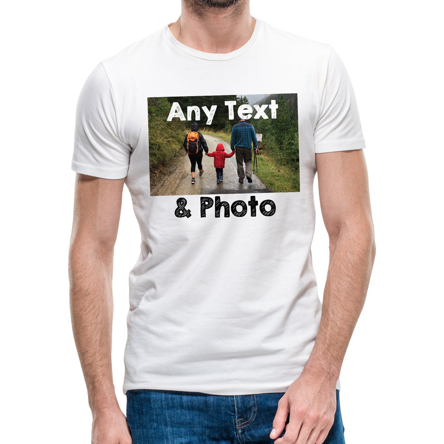 Personalised Photo T-shirt, Custom Print Any Picture &amp; Text, Personalised Image A4 A3 Print Your Photo t-shirt, Unisex All Sizes Tee Top