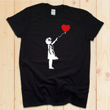 Banksy Graffiti Fashion Girl & Artsy Balloon Arts Hipster Anonymous Funky Cool Love Heart Artwork Gift T-shirt