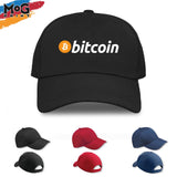 Bitcoin Baseball Cap, Bitcoin Hat, BTC Crypto Currency Coin Logo, Bitcoin Cryptocurrency Trader Investor Gift Idea, Adult Unisex Hat Cap