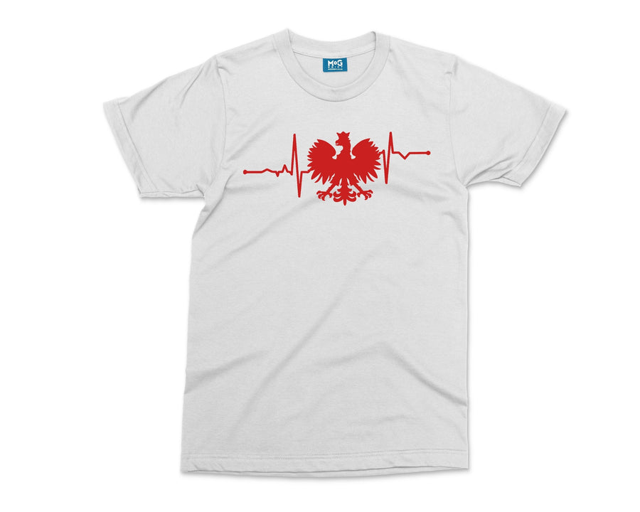 Poland Heart Pulse T-shirt, Red Eagle Polish Gift, Polish People Citizen Polska koszulka Polskie Tourist Tourism Shirt Poland Gifts Unisex