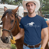 Heart Beat Pulse Horse Riding T-shirt Pony Equestrian Horse men Horsewomen Racer Rider Jockey Gift Unisex