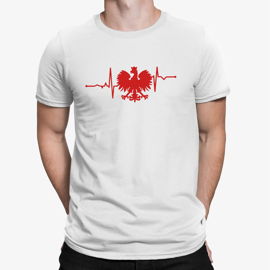 Poland Heart Pulse T-shirt, Red Eagle Polish Gift, Polish People Citizen Polska koszulka Polskie Tourist Tourism Shirt Poland Gifts Unisex