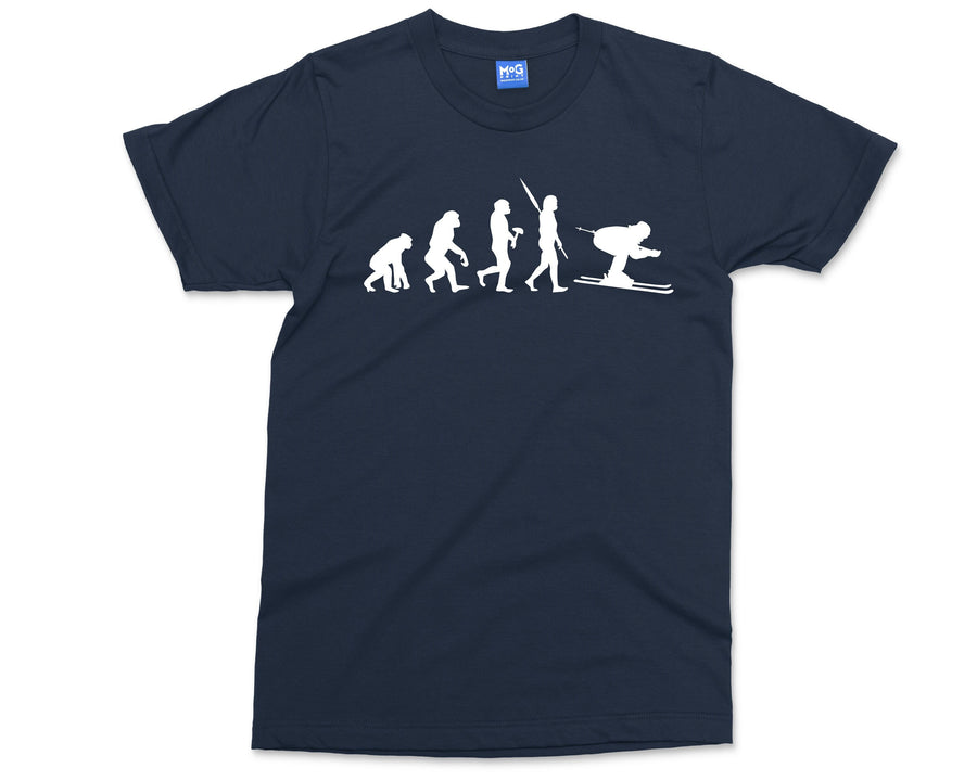 Skiing evolution TShirt - Skier T-shirt - Skiing Gift - Snow Sports T-Shirt - Winter Olympics - Funny T-Shirt - Gift for Dad Son Daughter
