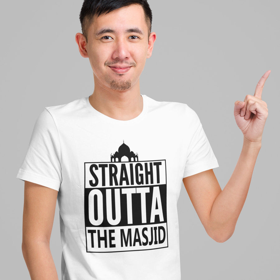 Straight Outta The Masjid T-Shirt Humorous Islamic Gift Unisex Tee
