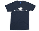 Heart Beat Pulse Horse Riding T-shirt Pony Equestrian Horse men Horsewomen Racer Rider Jockey Gift Unisex