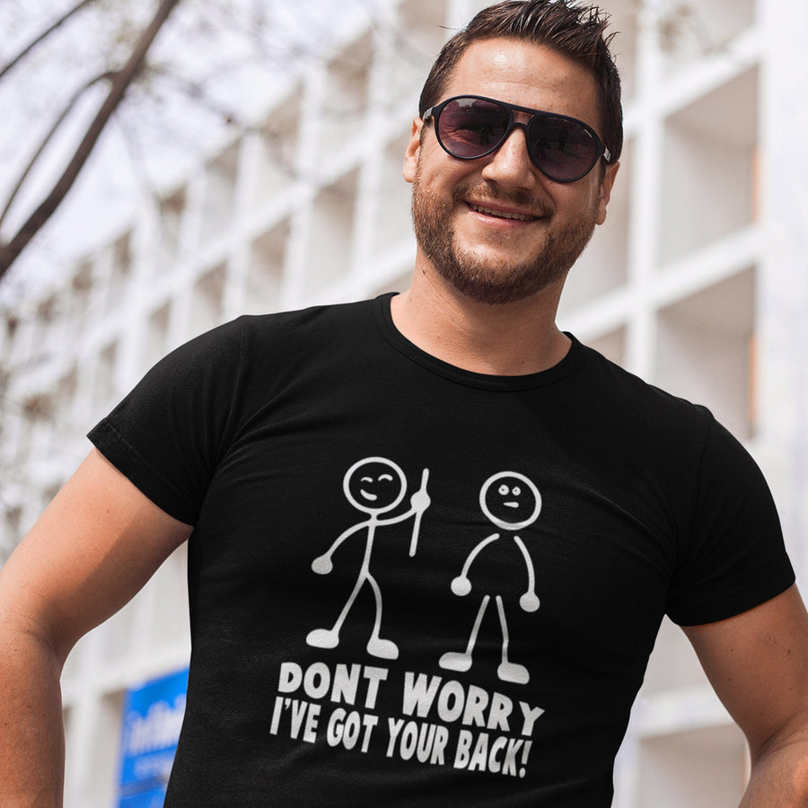 I've Got Your Back T-shirt Funny Friendship Sarcastic Joke Stickman Geek Slogan Tee Retro Gift for Friends, tshirt for friend
