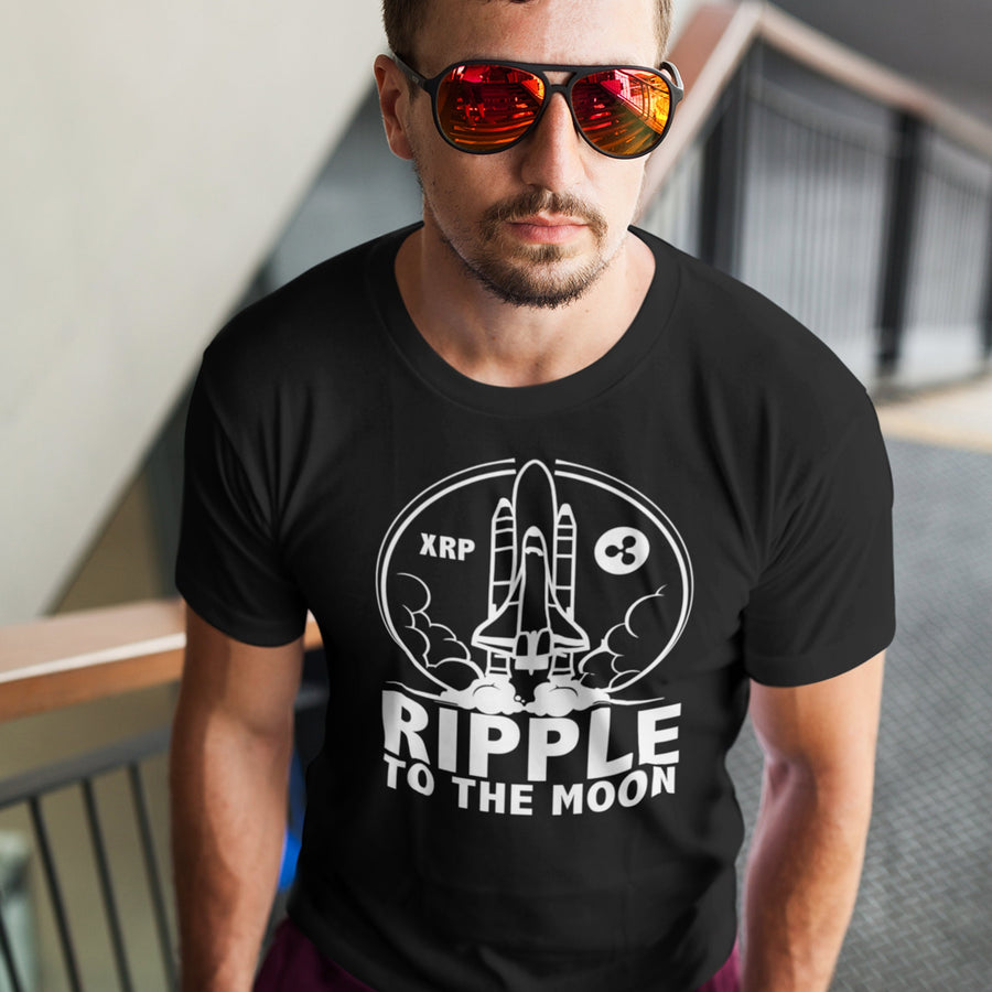 Ripple to the Moon T-shirt XRP Cryptocurrency Digital Payment Protocol Traders Investors Trading Trade Gift Tee