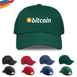 Bitcoin Baseball Cap, Bitcoin Hat, BTC Crypto Currency Coin Logo, Bitcoin Cryptocurrency Trader Investor Gift Idea, Adult Unisex Hat Cap