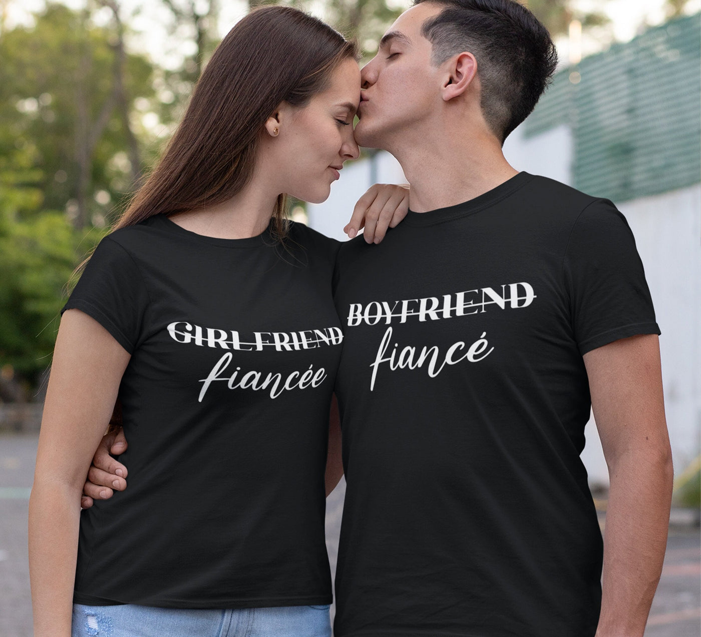 Fiancee Fiance Couples T Shirts Love Engaged Proposal Matching Tees Girl Friend And Boy Friend L Wife And Husband To Be