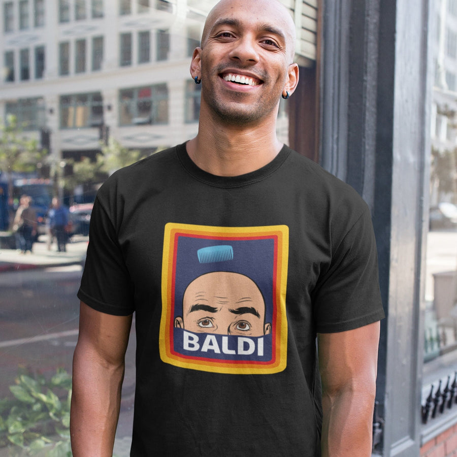 BALDI Funny T-shirt, Bald Man Parody, Animated Supermarket Bald Men's Hilarious Top, Gift Dad Fathers Grandad Birthday Present Tee