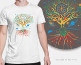 Meditation Zen Tree of Life T-shirt, Mandala Meditating Universe Shirt Yoga Spiritual Psychedelic Buddhist Mystical Cosmic Top Colorful tee