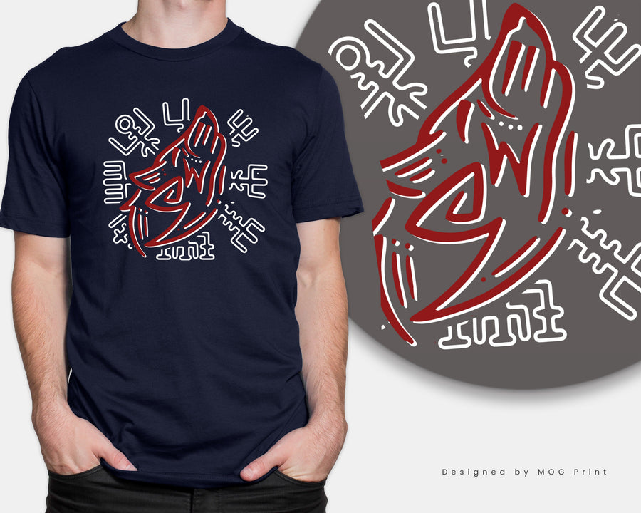 Tribal Viking Wolf T-Shirt - The Nordic Wolf - Mythology - Warriors Ragnar Lothbrok - Bjorn Ironside - Leif Erikson Workout tshirt