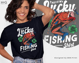 Fishing t-shirt This is my Lucky Fishing Shirt Fisherman Slogan mens t-shirt gift