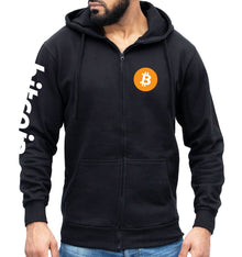 Bitcoin zip hoodie, btc cryptocurrency gift, gift for traders - investors, crypto gifts, bull market hodl, Unisex jumper size s - 2xl