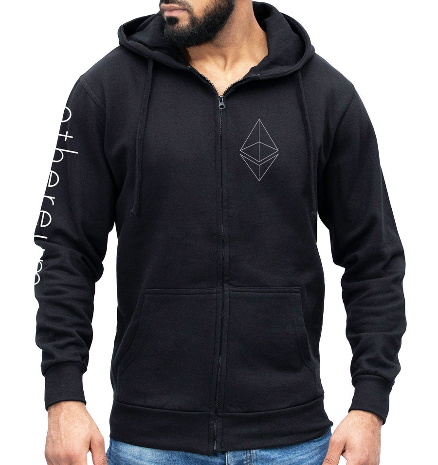 Ethereum zip hoodie, eth crypto coin, cryptocurrency gifts, ethereum hodl, defi technology, gift for coders - traders - investor Unisex