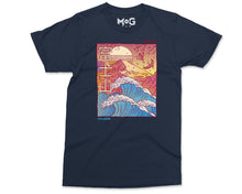 Mount Fuji Kanagawa Wave t-shirt, Full Moon Aesthetic Japanese Hokusai Art Travel tshirt, Unisex Ocean Waves Tokyo Souvenir, Japan Gifts