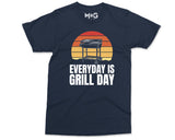 Everyday Grill Day T-shirt, Grilling BBQ Garden Party, Meat funny barbecue bbq DAD chef cooking every day is grill day Family, Men's Top