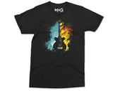 Guitar Fire and Water Art T-shirt, Guitar Gifts for Men Women, Electric Guitarist Music T shirt, Musical Guitarist Gift, Unisex Shirt