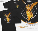 Golden Angel Statue London T-shirt, Front & Back, London Essential T-Shirt, London Souvenir Gift T-shirt Queen Elizabeth II Tribute