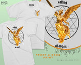 Golden Angel Statue London T-shirt, Front & Back, London Essential T-Shirt, London Souvenir Gift T-shirt Queen Elizabeth II Tribute