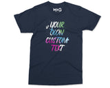 Personalised Watercolour Text T-Shirt, Custom Any Own Text Shirt, Colourful Message Personalised Gift, Funny Birthday Hen Party T-shirt