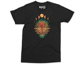 Tree of Life Moon Cycle T-shirt, Astrology Gift Shirt, Celestial Moon Lunar Phases Mandala Flower Pattern, Geometric Art Spiritual Gifts