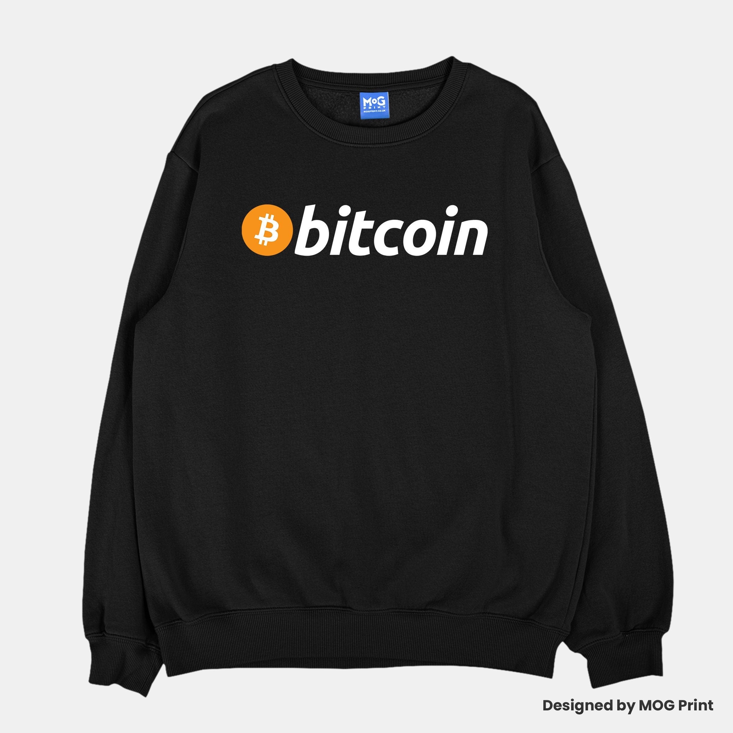 Bitcoin Logo Sweater Jumper Cryptocurrency Blockchain Currency Sweatsh -  Unisex - 4XL / Black - Mog Print