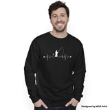 Fishing Sweatshirt Heartbeat Pulse Love Fishing Carp Angler Fisherman Love For Fishing Fishermen Jumper