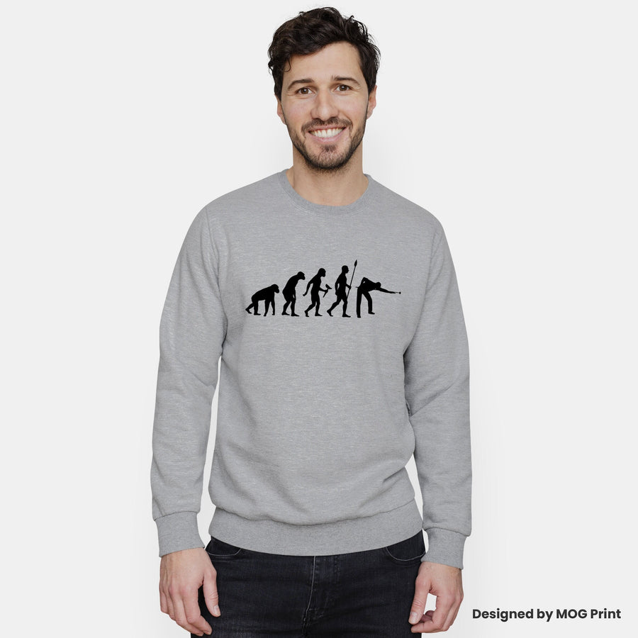 Snooker Pool Sweatshirt Evolution Of Man Billiards Player Jumper For Pool & Snooker Players' Gift Unisex