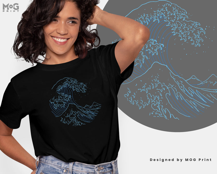 Hokusai The Great Wave t-shirt Aesthetic Japanese Kanagawa vaporwave classic art ocean wave t-shirt