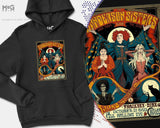 Sanderson Sisters Hoody Hocus Pocus Witch Spell Halloween Black Flame Candle Cat Graphic Retro Vintage Classic 90s Film Movie Cinema Hoodie